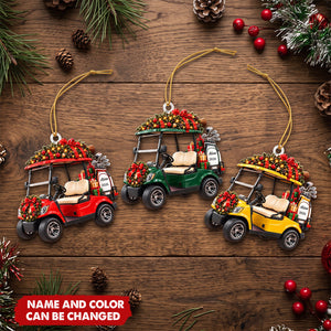 Personalized Golf Cart Christmas Ornament, Gift For Golf Lovers, Golfer Dad, Husband & Grandpa