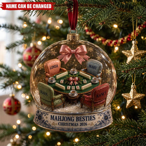 Personalized Mahjong Besties Christmas Ornament Custom Friendship Game Night Holiday Decor 2026 Gift For Friends