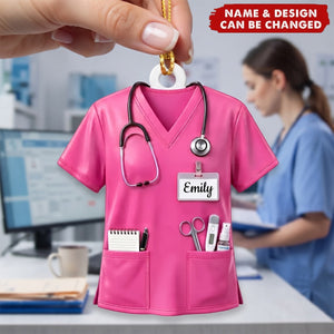Personalized Nurse Scrubs Ornament, Gift for Nursing