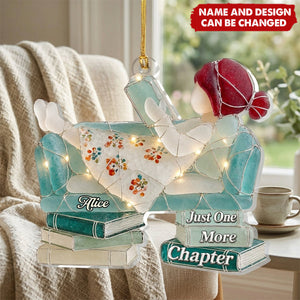 Just A Girl Who Loves Books Sea Glass Effect - Personalized 1-Layer Acrylic Ornament