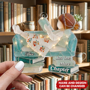 Just A Girl Who Loves Books Sea Glass Effect - Personalized 1-Layer Acrylic Ornament