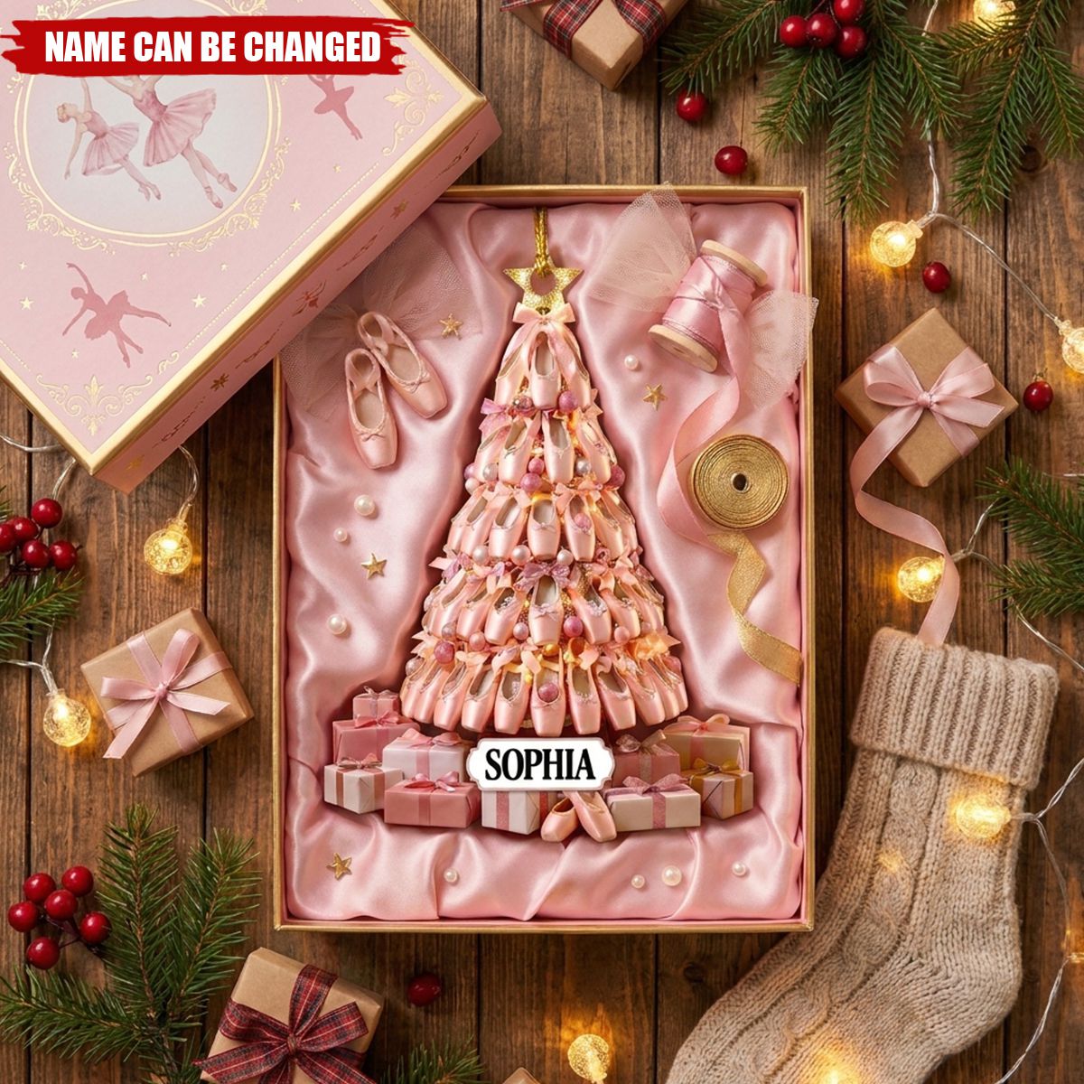 Ballet Shoe 2D Christmas Tree - Personalized Ornament