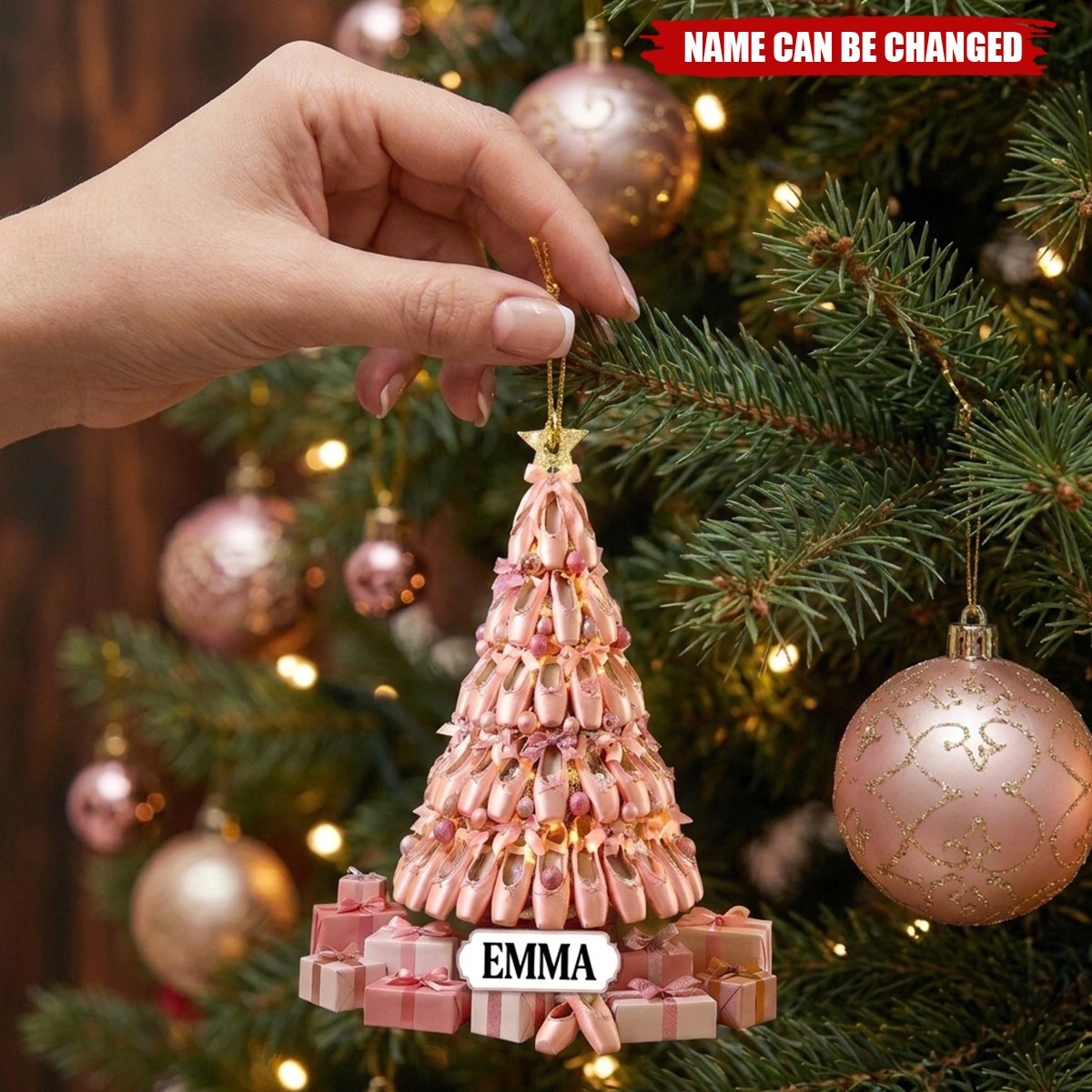 Ballet Shoe 2D Christmas Tree - Personalized Ornament