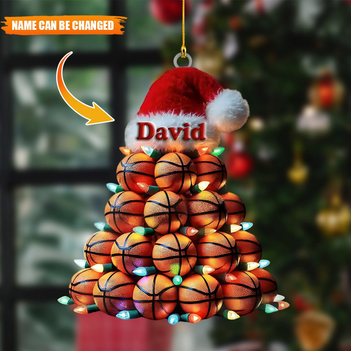 Custom Name Basketball Ornament, Basketball Lover Christmas Gift