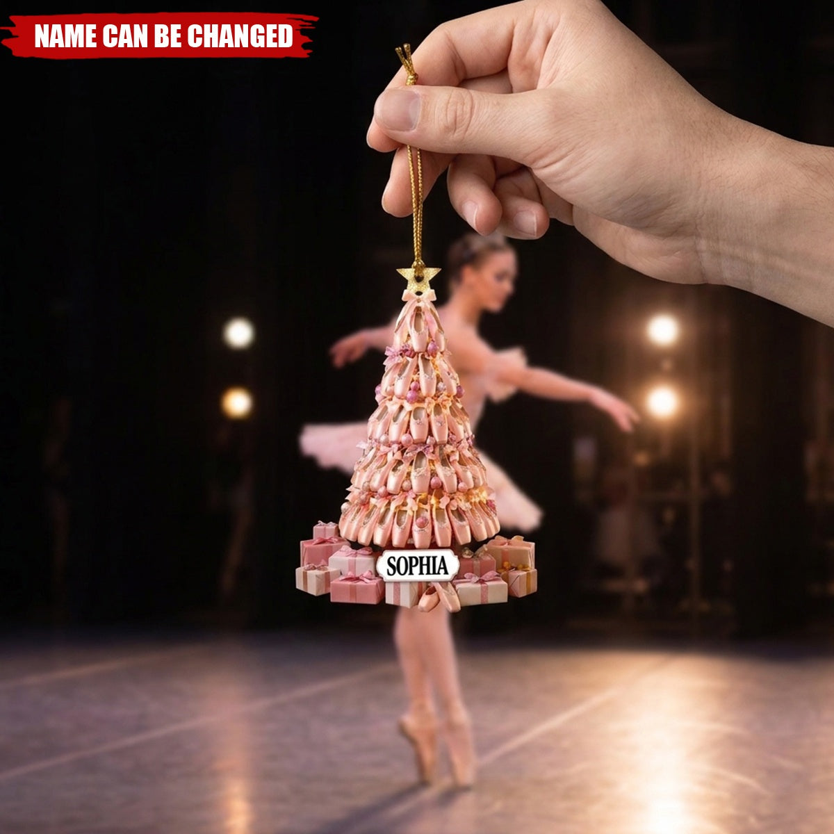 Ballet Shoe 2D Christmas Tree - Personalized Ornament
