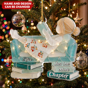 Just A Girl Who Loves Books Sea Glass Effect - Personalized 1-Layer Acrylic Ornament