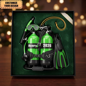 Personalized Scuba Diving Ornament, Custom Acrylic Diver Christmas Decoration